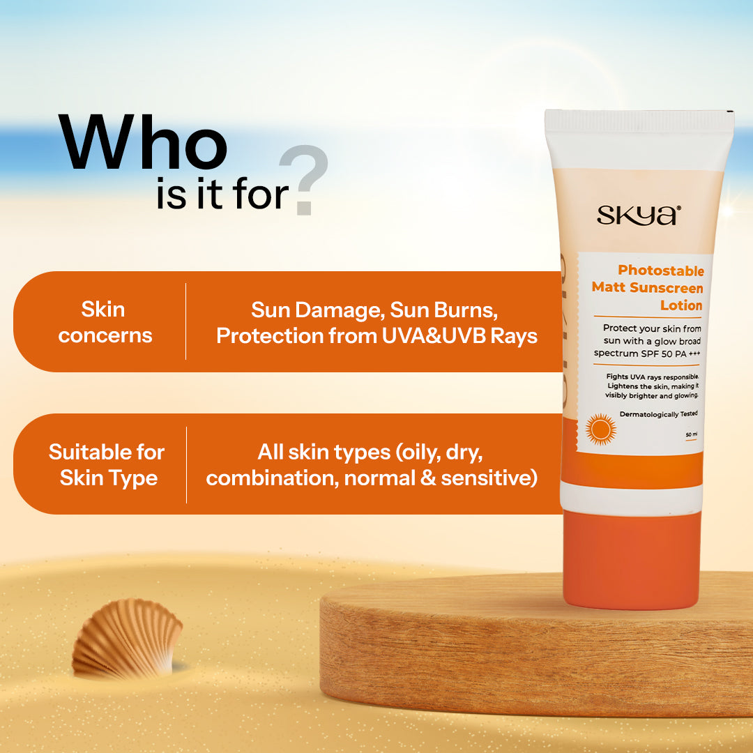 Skya Photostable Matt Sunscreen Lotion